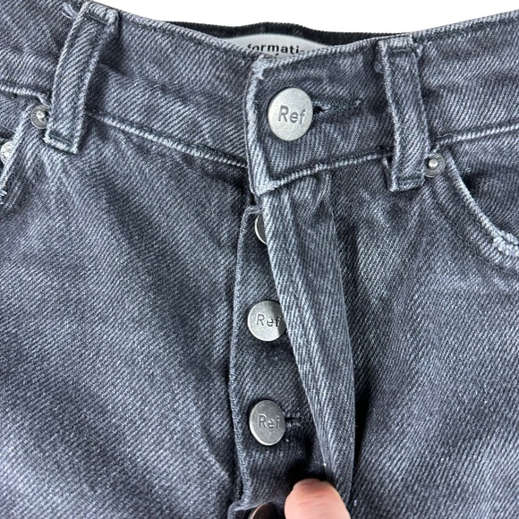REFORMATION Lagoon Destroyed Button Fly Straight Leg Denim Jeans Size 23 Washed - Picture 5 of 10
